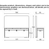 Rectangular desk with sound-absorbing screens Vervins