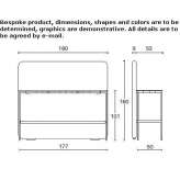 Rectangular desk with sound-absorbing screens Vervins