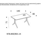 Rectangular work desk with height adjustment Rabanos