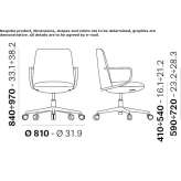 Fabric office chair with armrests and 5-arm base Palmital