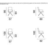 Office chair on trestles with armrests Ayllon