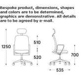 Swivel fabric office chair with headrest Tuskegee