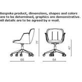 Swivel fabric office chair on trestles and wheels Drocourt