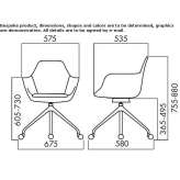 Swivel chair made of polyethylene with a 5-star base Boka