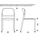 Office chair with medium backrest and stackable Bevent