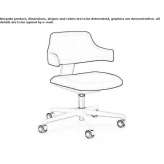 Fabric office chair on wheels with armrests and 5-arm base Turuachi