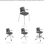 Polypropylene office chair on trestles Enon