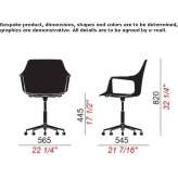 Swivel chair made of polypropylene with armrests Spasovo