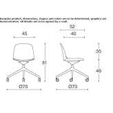 Polypropylene office chair on trestles, on wheels Gaiano