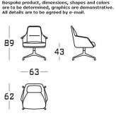 Fabric office chair with armrests Roebaeck