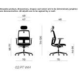 Upholstered office chair with height adjustment and headrest Lobios