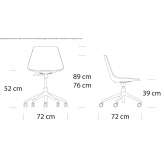 Office chair in multi-layer wood on wheels with a base with 5 arms Anif