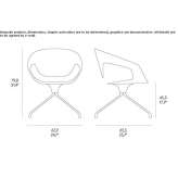 Swivel chair on polypropylene trestles Vuarrens