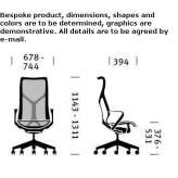 Ergonomic office chair with high backrest Bassone