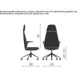 Office chair with high backrest and 5-arm base McAllen