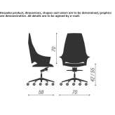 Office chair with high backrest and 5-arm base Gehrde