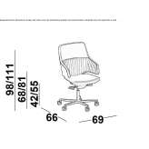 Height adjustable office chair with wheels Mithymna