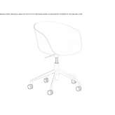 Polypropylene swivel chair with height adjustment Belcesti