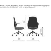 Office chair with medium backrest and 5-arm base McAllen