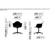 Swivel office chair made of polypropylene with armrests Kapela