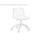 Polypropylene chair with height adjustment and wheels Belcesti