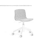 Upholstered chair with height adjustment and wheels Belcesti