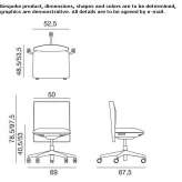 Swivel fabric office chair on wheels with 5-arm base Langres