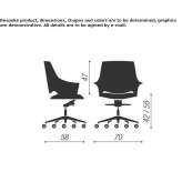 Office chair with low backrest and 5-arm base Gehrde