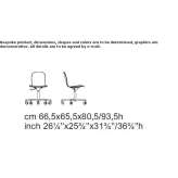 Beech office chair with height adjustment and wheels Rovegno