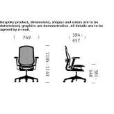 Office chair on wheels with a base with 5 arms Onhaye