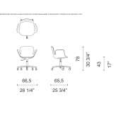 Polyethylene office chair on wheels with a 5-star base Pozuelo