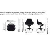 Height-adjustable office chair on wheels and 5-arm base Sabalito