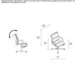 Swivel office chair with height adjustment and armrests Citov