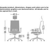 Swivel office chair with medium backrest and fabric Mapire