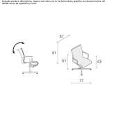 Swivel office chair with armrests and 4-Spoke base Citov