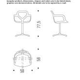 Technopolymer swivel chair with 4-star base Konak