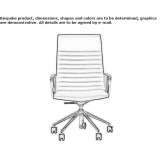 Chair with a 5-star base and armrests on wheels Culver