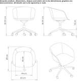 Obrotowe krzesło materiałowe z podłokietnikami Wiednitz