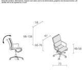 Swivel office chair on wheels with a base with 5 arms Nisipari