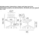 Polypropylene training chair with 5-star base and writing tablet Sepahua