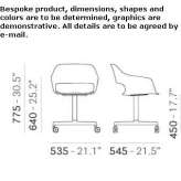 Polypropylene chair with 4-star base on wheels Yardimci