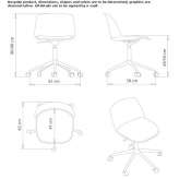 Swivel office chair made of polypropylene on wheels with a 5-spoke base Fritch