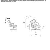 Swivel office chair with height adjustment and armrests Citov