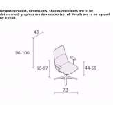 Height-adjustable swivel chair with 4-star base Kukow