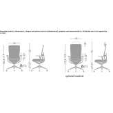 Office chair with foldable fabric and 5-arm base Valencia