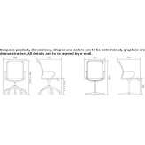 Office chair on wheels with armrests and a base with 5 arms Harman