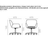 Height-adjustable office chair on wheels and 5-arm base Obninsk