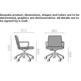 Height-adjustable office chair on wheels and 5-arm base Culver