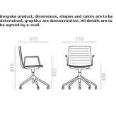 Chair with a 5-star base and armrests on wheels Metapa