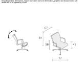 Swivel office chair with armrests and 4-Spoke base Citov